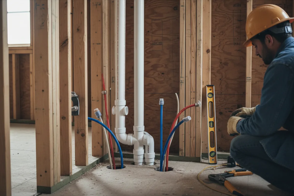 Drain and supply rough-in during Sump Pump Repair in Park Valley